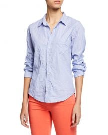 Frank  amp  Eileen Dot-Print Button-Down Long-Sleeve Cotton Poplin Shirt at Neiman Marcus