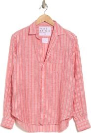 Frank Eileen Stripe Relaxed Cotton Button Up Shirt at Nordstrom Rack