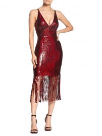 Frankie Sequin Fringe Bodycon Midi Dress at Bloomingdales