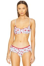 Frankies Bikinis Cola Bikini Top In Rosewater Print at Revolve