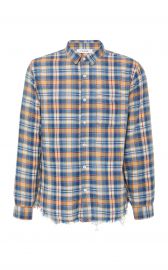 Frayed-Hem Plaid Cotton Button-Up Shirt at Moda Operandi