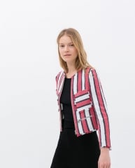 Frayed Striped Jacket at Zara