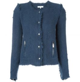 Frayed Tweed Jacket in Blue by IRO at Farfetch