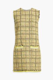 Frayed cotton-blend tweed mini dress at The Outnet