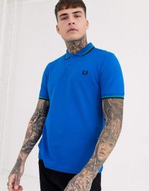 Fred Perry twin tipped polo in blue at ASOS