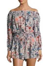 Free People - Pretty and Free Off-the-Shoulder Floral Romper at Saks Fifth Avenue