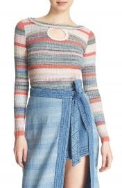 Free People  Sunshine Dreamer  Stripe Keyhole Sweater at Nordstrom