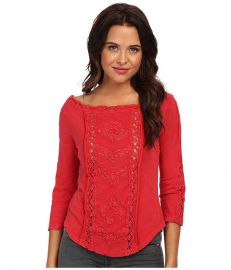 Free People  Truly Madly Lace Top in Red at Free People