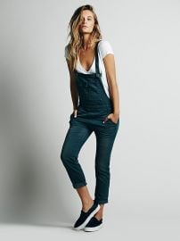 Free People  Washed Denim Overall in Wake Blue at Free People