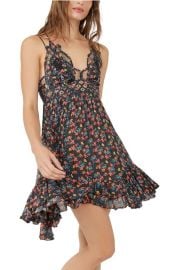 Free People Adella Floral Frilled Chemise at Nordstrom