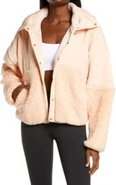 Free People Adventure Awaits Fleece Jacket in Peach Campagne at Nordstrom