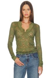 Free People All Day Lace Long Sleeve In Terrarium at Revolve