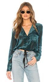 Free People Aspen Nights Velvet Top in Green from Revolve com at Revolve