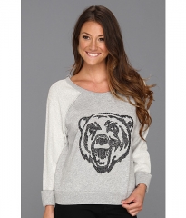 Free People Big Bad Varsity Sweatshirt Heather Grey Combo at 6pm