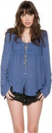 Free People Blue Bird Smocked Top at Swell