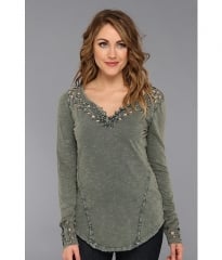 Free People Blue Luna Long Sleeve Top Dark Turquoise at 6pm