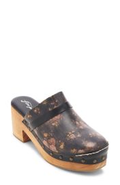 Free People Calabasas Clog in Black Floral Leather  at Nordstrom