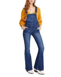 Free People Carly Flared Denim Overalls  Women - Bloomingdale s at Bloomingdales