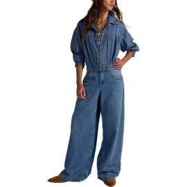 Free People Carpe Diem Long Sleeve Denim Jumpsuit in New Day at Nordstrom Rack at Nordstrom Rack