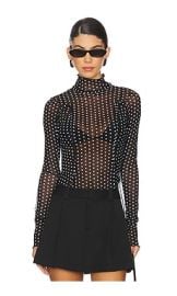 Free People Charlie Printed Mesh Top In Luna Dot at Revolve