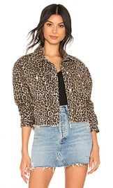 Free People Cheetah Printed Denim Jacket in Neutral Combo from Revolve com at Revolve