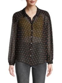 Free People Ciara Polka Dot Button-Down Blouse on SALE at Saks Off 5th