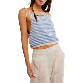Free People Claire Stripe Knit Crop Camisole at Nordstrom