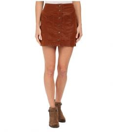 Free People Come A Little Closer Faux Leather Skirt Toffee at Zappos