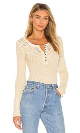 Free People Come On Over Henley Top in Oatmeal Combo from Revolve com at Revolve