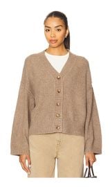 Free People Cool Of The Night Cardi In Mocha Melange at Revolve