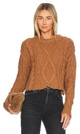 Free People Cutting Edge Cable Sweater In Camel at Revolve