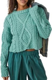 Free People Cutting Edge Cotton Cable Sweater at Nordstrom