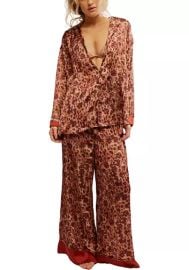 Free People Dreamy Days Pajama Set in Dreamy Leopard Combo at Belk