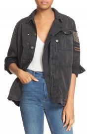 Free People Embellished Military Shirt Jacket at Nordstrom