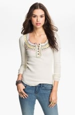 Free People Embroidered Henley at Nordstrom