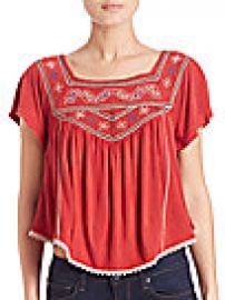 Free People Embroidered Muse Tee at Saks Fifth Avenue