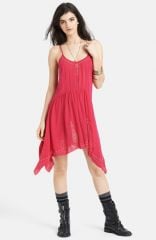 Free People Embroidered Shark Bite Hem Slipdress at Nordstrom