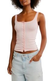 Free People End Game Pointelle Button-Up Tank at Nordstrom