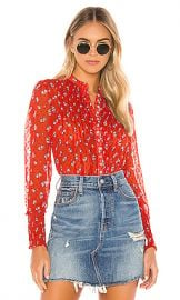 Free People Flowers In December Blouse in Red from Revolve com at Revolve