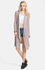 Free People Forget Me Not Drape Front Stripe Cardigan at Nordstrom