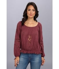 Free People Fpx Jewel Blouse  Dark Berry at Zappos