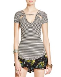 Free People Frenchie Striped Cutout Top at Bloomingdales