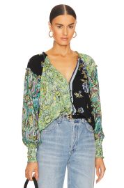 Free People Gemini Patchwork Print Button Up Blouse at Revolve