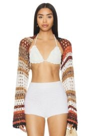 Free People Gia Crochet Shrug In Sugar And Spice Combo at Revolve
