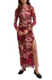 Free People Gianni Long Sleeve Stretch Mesh Body Con Dress at Nordstrom Rack