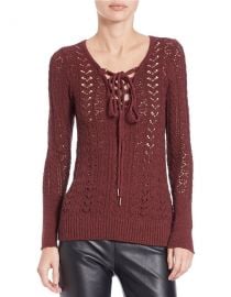 Free People Ginger Cross Tie Sweater in Red at Nordstrom