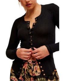 Free People Going Places Crew Neck Long Sleeve Waffle Knit Cardi Top at Dillards