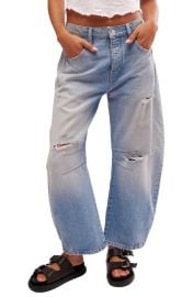 Free People Good Luck Mid Rise Barrel Leg Jeans at Nordstrom