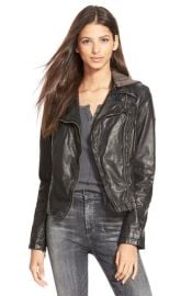 Free People Hooded Faux Leather Moto Jacket at Nordstrom