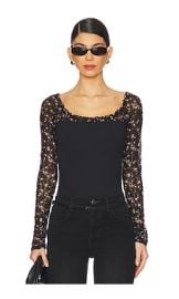 Free People Josie Long Sleeve Top In Black Combo at Revolve